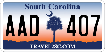 SC license plate AAD407