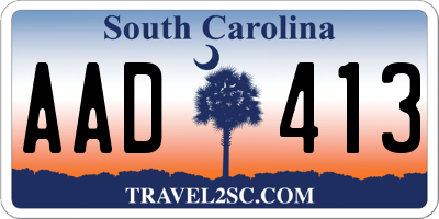SC license plate AAD413
