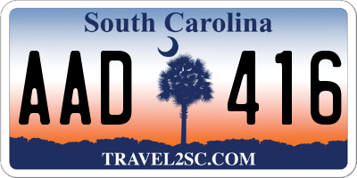 SC license plate AAD416