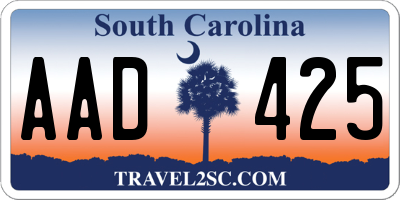 SC license plate AAD425