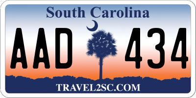 SC license plate AAD434