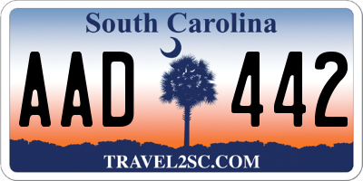 SC license plate AAD442