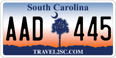 SC license plate AAD445