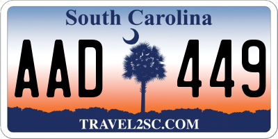 SC license plate AAD449