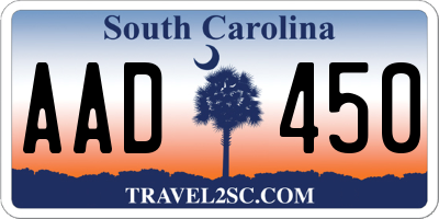 SC license plate AAD450