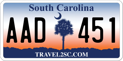 SC license plate AAD451