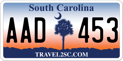 SC license plate AAD453