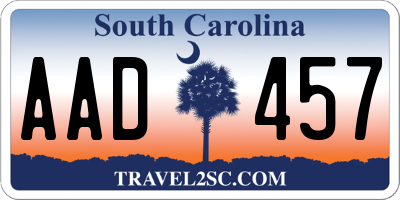 SC license plate AAD457