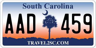 SC license plate AAD459