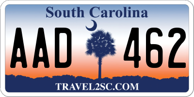 SC license plate AAD462