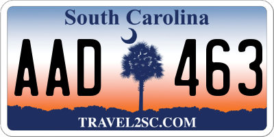 SC license plate AAD463