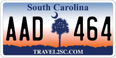 SC license plate AAD464