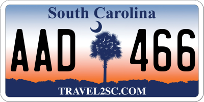 SC license plate AAD466