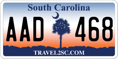 SC license plate AAD468