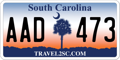 SC license plate AAD473