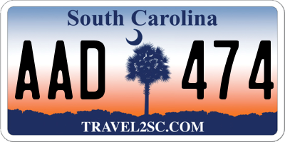 SC license plate AAD474