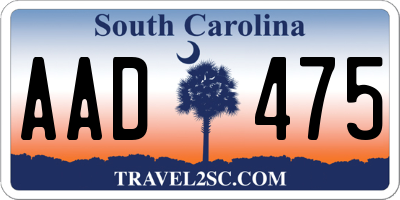 SC license plate AAD475