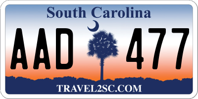 SC license plate AAD477