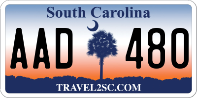 SC license plate AAD480