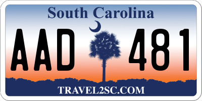 SC license plate AAD481