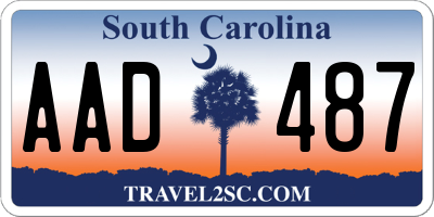 SC license plate AAD487