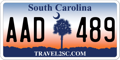 SC license plate AAD489