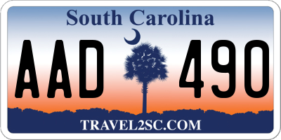 SC license plate AAD490