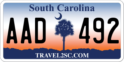 SC license plate AAD492