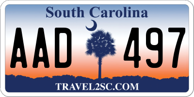 SC license plate AAD497