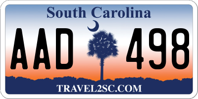 SC license plate AAD498