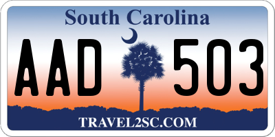 SC license plate AAD503