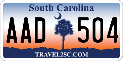 SC license plate AAD504