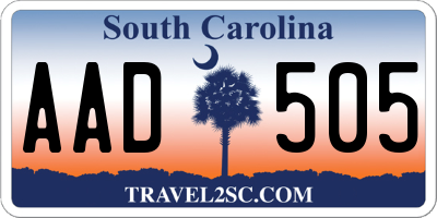 SC license plate AAD505