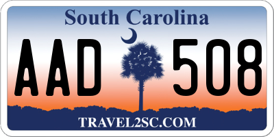 SC license plate AAD508