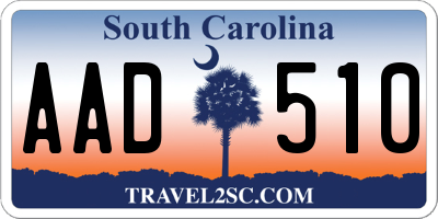 SC license plate AAD510