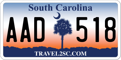 SC license plate AAD518