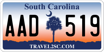 SC license plate AAD519