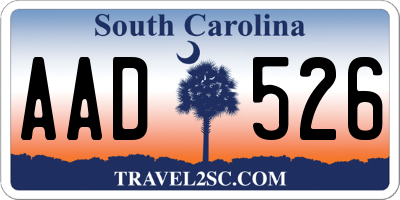 SC license plate AAD526