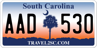 SC license plate AAD530