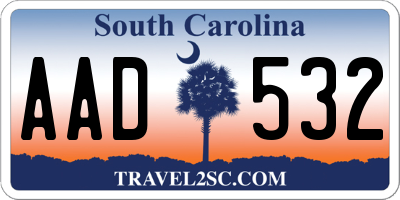 SC license plate AAD532