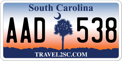 SC license plate AAD538