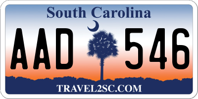 SC license plate AAD546