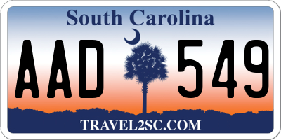 SC license plate AAD549