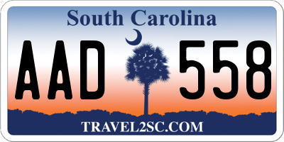 SC license plate AAD558
