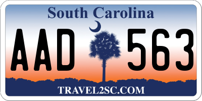 SC license plate AAD563