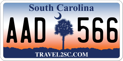 SC license plate AAD566