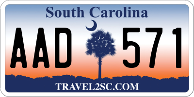 SC license plate AAD571