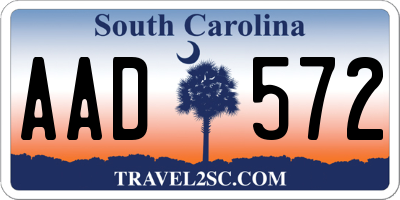 SC license plate AAD572