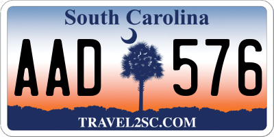 SC license plate AAD576