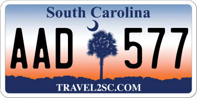 SC license plate AAD577